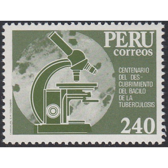 Perú 743 1982 Centenario del descubrimiento del Bacilo de la tuberculosis MNH Perú 743 1982 Centenario del descubrimiento del Bacilo de la tuberculosis MNH