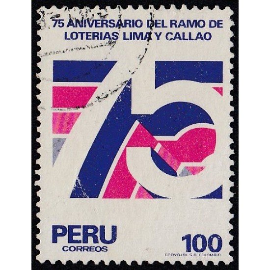 Perú 749 1983 75 Aniversario del ramo de lotería Lima y Callao Usado Perú 749 1983 75 Aniversario del ramo de lotería Lima y Callao Usado