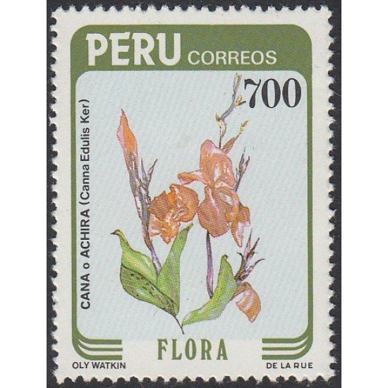 Perú 783 1984 Flora Cana o Achira MNH Perú 783 1984 Flora Cana o Achira MNH