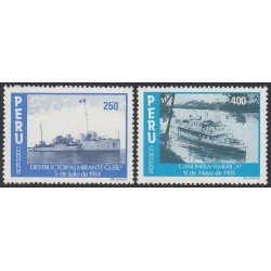 Perú 789/90 1984 Historia Militar Navíos de Guerra barco ship MNH Perú 789/90 1984 Historia Militar Navíos de Guerra barco ship MNH