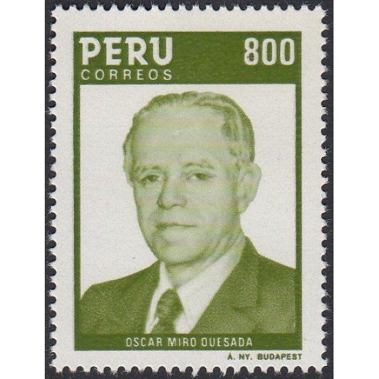 Perú 803 1985 Oscar Miro Quesada MNH Perú 803 1985 Oscar Miro Quesada MNH