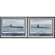 Perú 833/34 1986 75 Aniversario de las Fuerzas Marinas Sumergibles barco ship  MNH