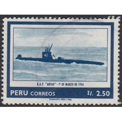 Perú 834 1986 75 Aniversario de las Fuerzas Marinas Sumergible barco ship ABTAO Usado Perú 834 1986 75 Aniversario de las Fuerzas Marinas Sumergible barco ship ABTAO Usado