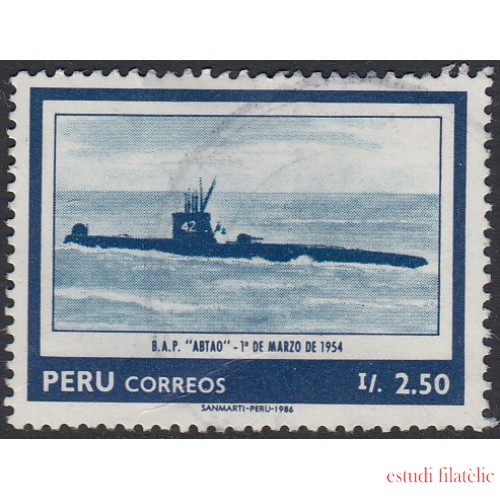 Perú 834 1986 75 Aniversario de las Fuerzas Marinas Sumergible barco ship  ABTAO Usado