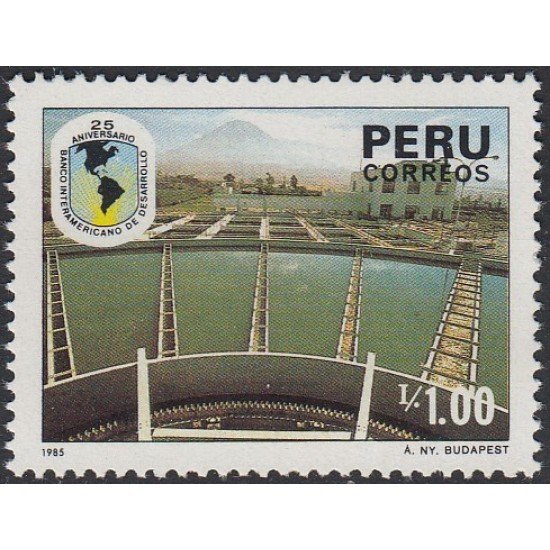 Perú 837 1986 25 Aniversario Banco interamericano de Desarrollo MNH Perú 837 1986 25 Aniversario Banco interamericano de Desarrollo MNH