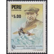 Perú 840 1986 75 Aniversario del Cruce de los Alpes por Jorge Chávez Avión  MNH