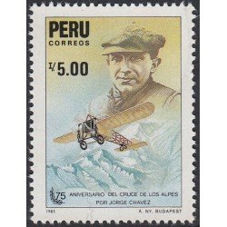 Perú 840 1986 75 Aniversario del Cruce de los Alpes por Jorge Chávez Avión MNH Perú 840 1986 75 Aniversario del Cruce de los Alpes por Jorge Chávez Avión MNH
