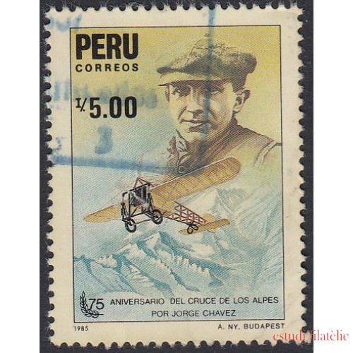 Perú 840 1986 75 Aniversario del Cruce de los Alpes por Jorge Chávez Usado