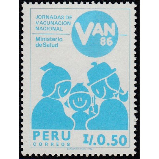 Perú 841 1986 Jornada de Vacunación Nacional MNH Perú 841 1986 Jornada de Vacunación Nacional MNH