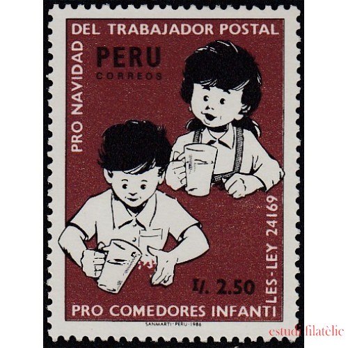 Perú 848 1986 Pro Navidad del trabajador postal y comedores infantiles MNH