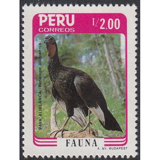 Perú 849 1986 Fauna Pava Aliblanca MNH Perú 849 1986 Fauna Pava Aliblanca MNH