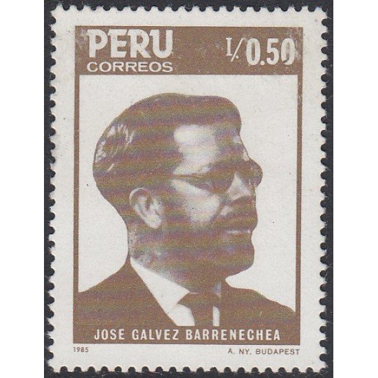 Perú 850 1986 José Galvez Barrenechea MNH Perú 850 1986 José Galvez Barrenechea MNH
