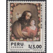 Perú 851 1986 San José y El niño Navidad 86 cristhmas MNH