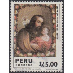 Perú 851 1986 San José y El niño Navidad 86 cristhmas MNH Perú 851 1986 San José y El niño Navidad 86 cristhmas MNH