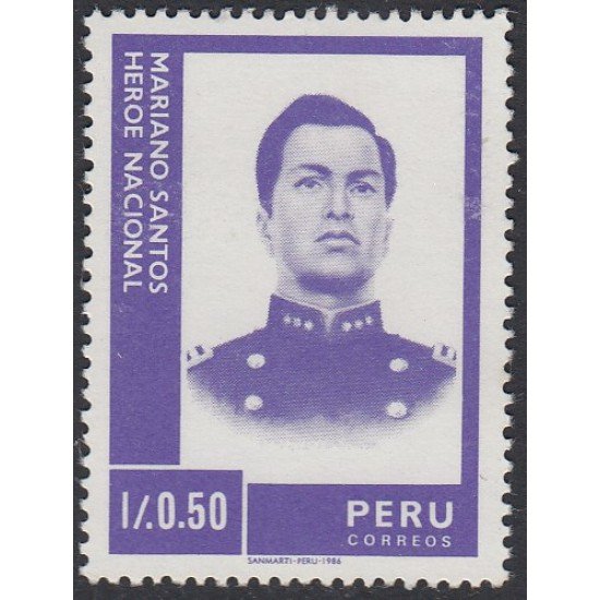 Perú 856 1987 Mariano Santos Héroe Nacional MNH Perú 856 1987 Mariano Santos Héroe Nacional MNH