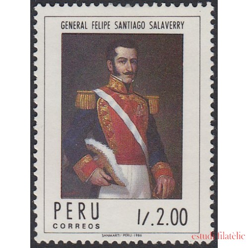 Perú 858 1987 General Felipe Santiago Aberry MNH