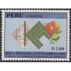 Perú 862 1987 1er Centenario Cámara de Comercio e industria Arequipa flora MNH Perú 862 1987 1er Centenario Cámara de Comercio e industria Arequipa flora MNH