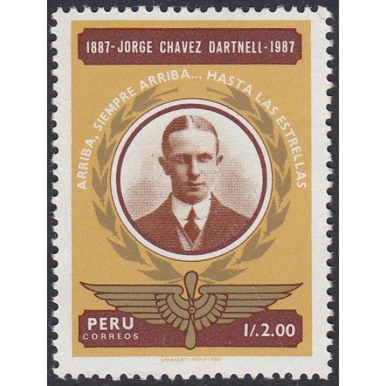 Perú 869 1987 Jorge Chávez Darnell MNH Perú 869 1987 Jorge Chávez Darnell MNH