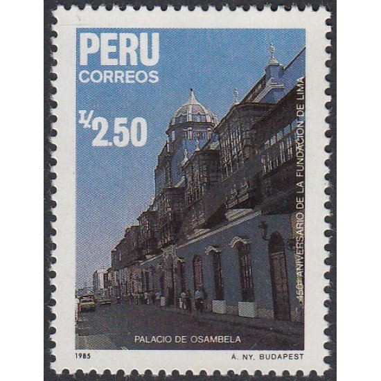 Perú 870 1987 Palacio de Osambela MNH Perú 870 1987 Palacio de Osambela MNH