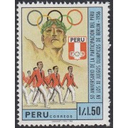 Perú 873 1988 50 Aniversario de  Perú en los Juegos olímpicos Olympic Games MNH