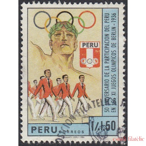 Perú 873 1988 50 Aniversario de Perú en los Juegos olímpicos Usado