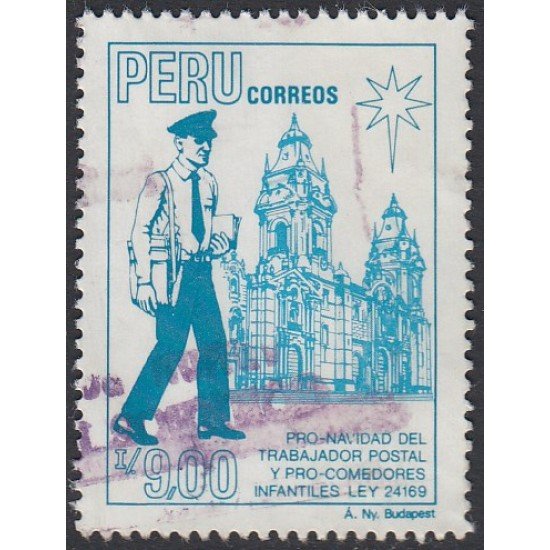Perú 877 1988 Pro Navidad del trabajador postal y comedores infantiles Usado Perú 877 1988 Pro Navidad del trabajador postal y comedores infantiles Usado