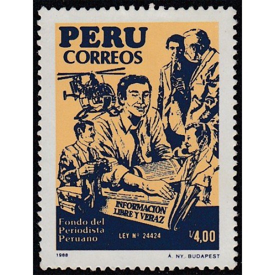 Perú 883 1988 Fondo del periodismo peruano MNH Perú 883 1988 Fondo del periodismo peruano MNH