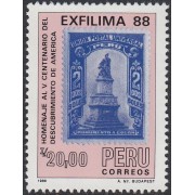 Perú 884 1988 Homenaje al V Centenario del descubrimiento de América MNH