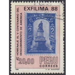 Perú 884 1988 Homenaje al V Centenario del descubrimiento de América Usado Perú 884 1988 Homenaje al V Centenario del descubrimiento de América Usado