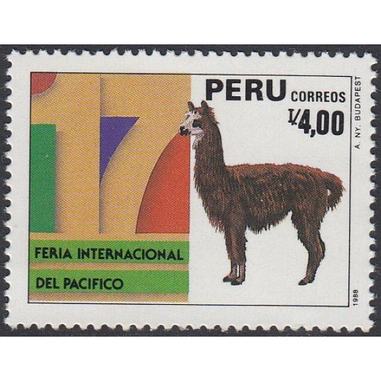 Perú 885 1988 Feria Internacional del Pacífico fauna Llama MNH Perú 885 1988 Feria Internacional del Pacífico fauna Llama MNH