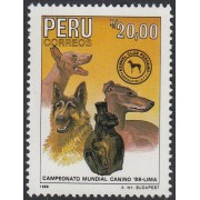 Perú 887 1988 Campeonato Mundial Canino perro dog fauna MNH