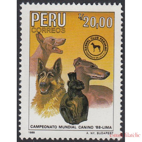 Perú 887 1988 Campeonato Mundial Canino perro dog fauna MNH