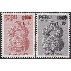 Perú 892/93 1988 Cerámica Chavin MNH Perú 892/93 1988 Cerámica Chavin MNH