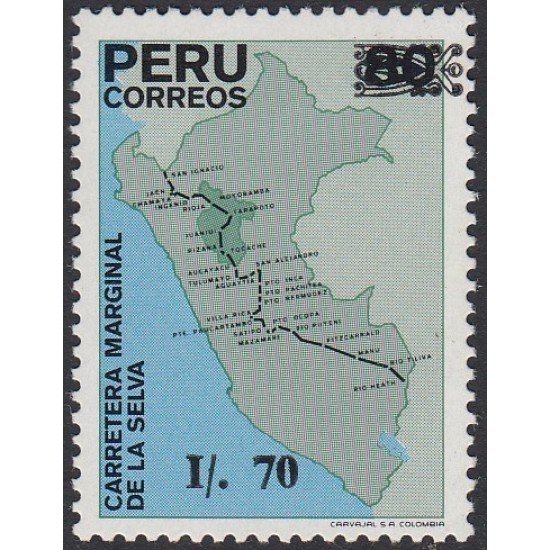 Perú 894 1989 Carretera Marginal de la Selva MNH Perú 894 1989 Carretera Marginal de la Selva MNH