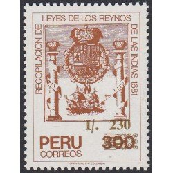 Perú 895 1989 Recopilación de leyes de los Reynos de las Indias MNH Perú 895 1989 Recopilación de leyes de los Reynos de las Indias MNH