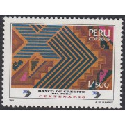 Perú 896 1989 Banco de Crédito del Perú Centenario MNH