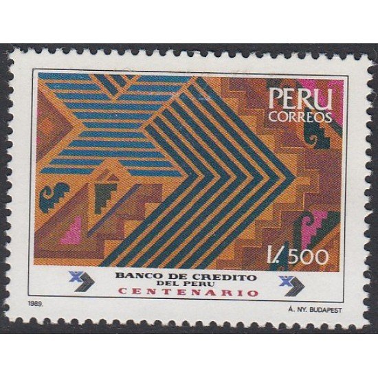 Perú 896 1989 Banco de Crédito del Perú Centenario MNH Perú 896 1989 Banco de Crédito del Perú Centenario MNH