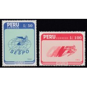 Perú 897/98 1989 Emblemas de servicios postales MNH