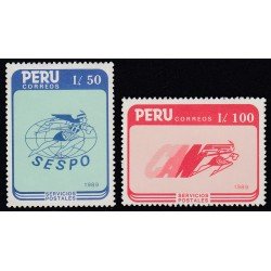 Perú 897/98 1989 Emblemas de servicios postales MNH Perú 897/98 1989 Emblemas de servicios postales MNH