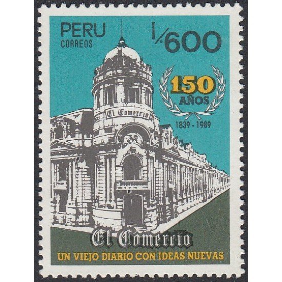 Perú 899 1989 Diario El Comercio MNH Perú 899 1989 Diario El Comercio MNH