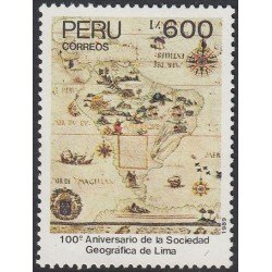 Perú 904 1989 100 Aniversario de la Sociedad Geográfica de Lima MNH Perú 904 1989 100 Aniversario de la Sociedad Geográfica de Lima MNH
