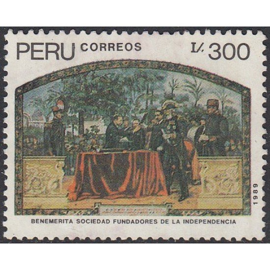 Perú 905 1989 Benemérita sociedad fundadores de la independencia Usado Perú 905 1989 Benemérita sociedad fundadores de la independencia Usado