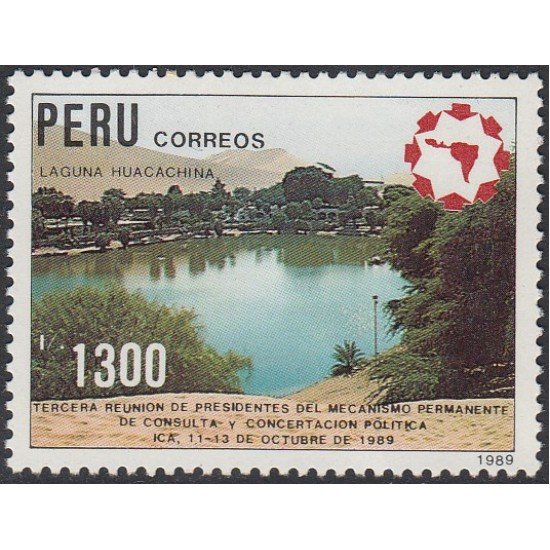 Perú 906 1989 Laguna Huacachina MNH Perú 906 1989 Laguna Huacachina MNH