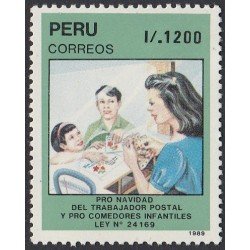 Perú 907 1989 Pro Navidad del trabajador postal y comedores infantiles MNH Perú 907 1989 Pro Navidad del trabajador postal y comedores infantiles MNH