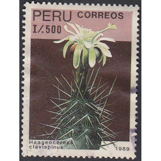 Perú 912 1989 cactus Haageocereus clavispinus Usado Perú 912 1989 cactus Haageocereus clavispinus Usado