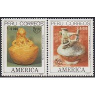 Perú 913/14 1989 Medicina y Cirugía precolombina Upaep MNH