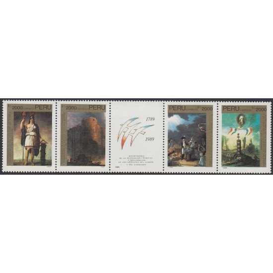 Perú 931/34 1990 Bicentenario de la Revolución Francesa MNH Perú 931/34 1990 Bicentenario de la Revolución Francesa MNH