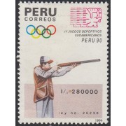 Perú 939 1990 IV Juegos Deportivos SudamericanosTiro escpeta Usado