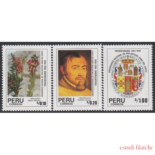 Perú 953/55 1991 Universidad Nacional de San Antonio Abad del Cusco MNH