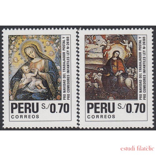 Perú 956/57 1991  Pro Navidad del trabajador postal y comedores infantiles MNH